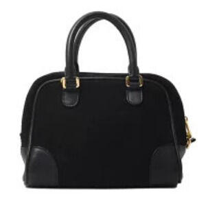 Loewe Leather Suede Amazona Bag Shoulder Handbag Black
